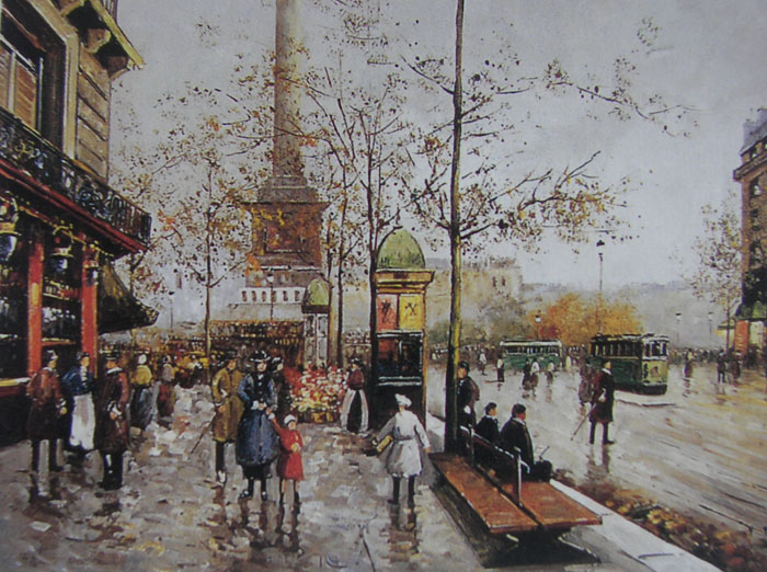 巴黎街頭油畫