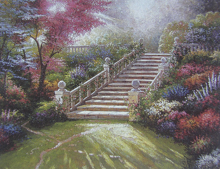 OEEA Garden Scenery Oil Painting