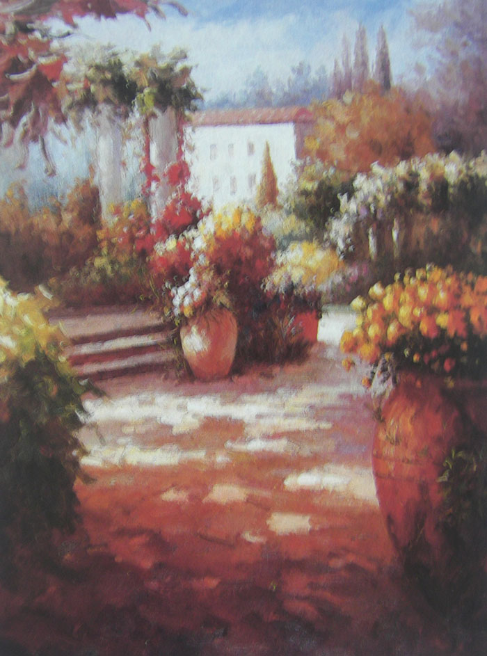 OEEA 花園風景油畫