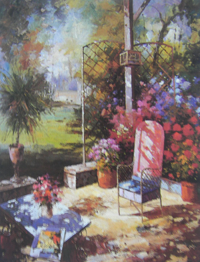 花園風景油畫