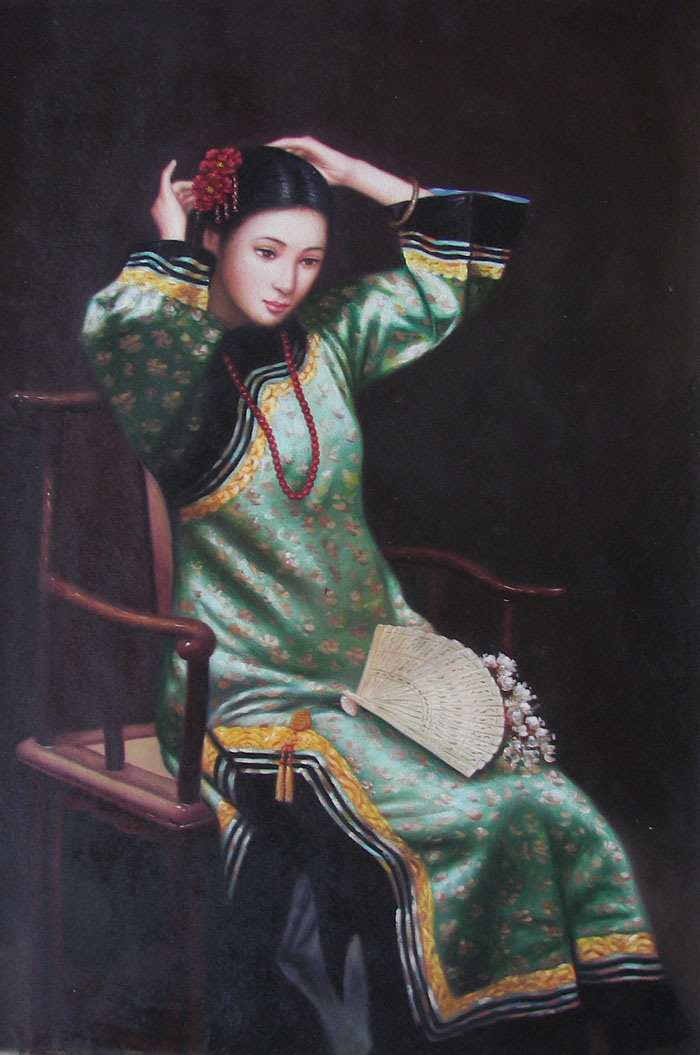 OEEA 中国の女性の油絵