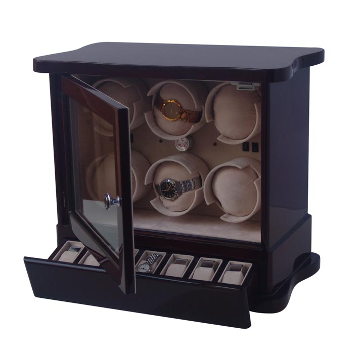 6 watch winder with watch and jewely storge case